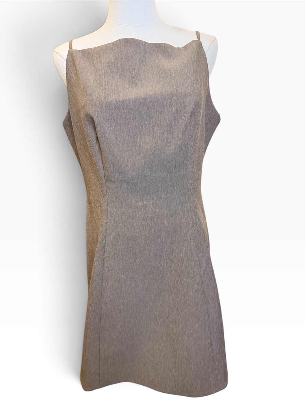 Mare Mare Anthropologie Taupe Square Neckline Mini Academia Minimalist